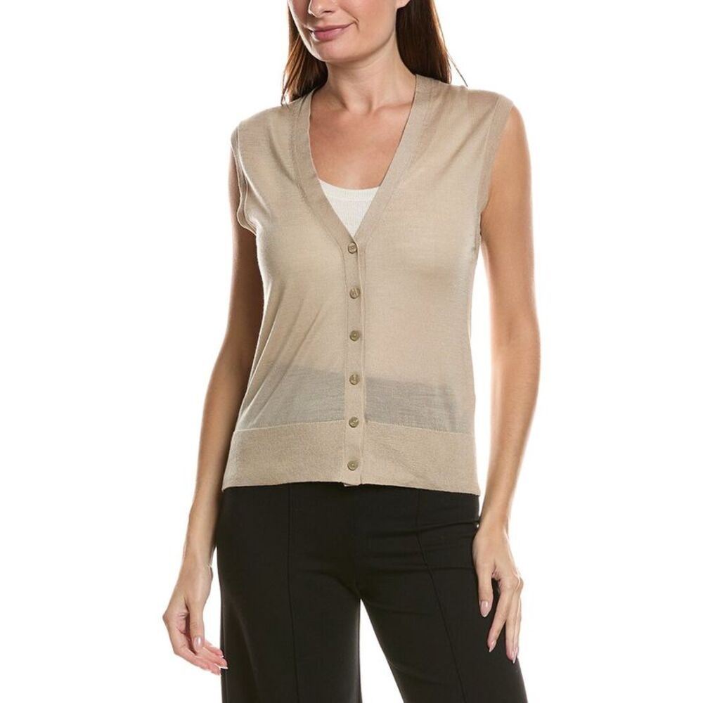 Boss Hugo Boss Womens Fumi Wool-Blend Vest, Brown